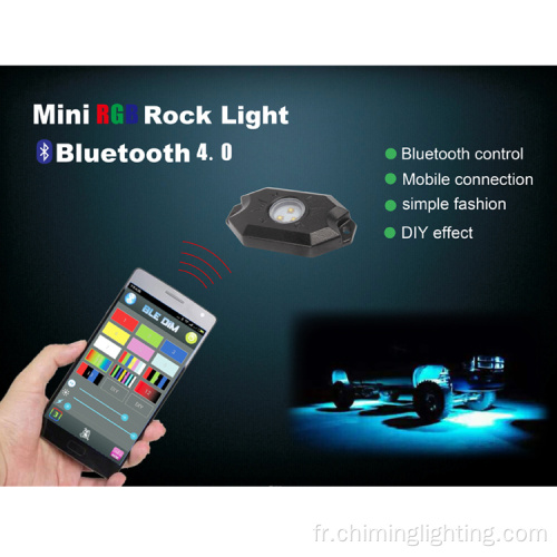 8pcs application Contrôle LED Rock Light 2 pouces LED DOME LUMIÈRE DOME RVB ROCK LED ROCK POUR LA VOTRE VAT
